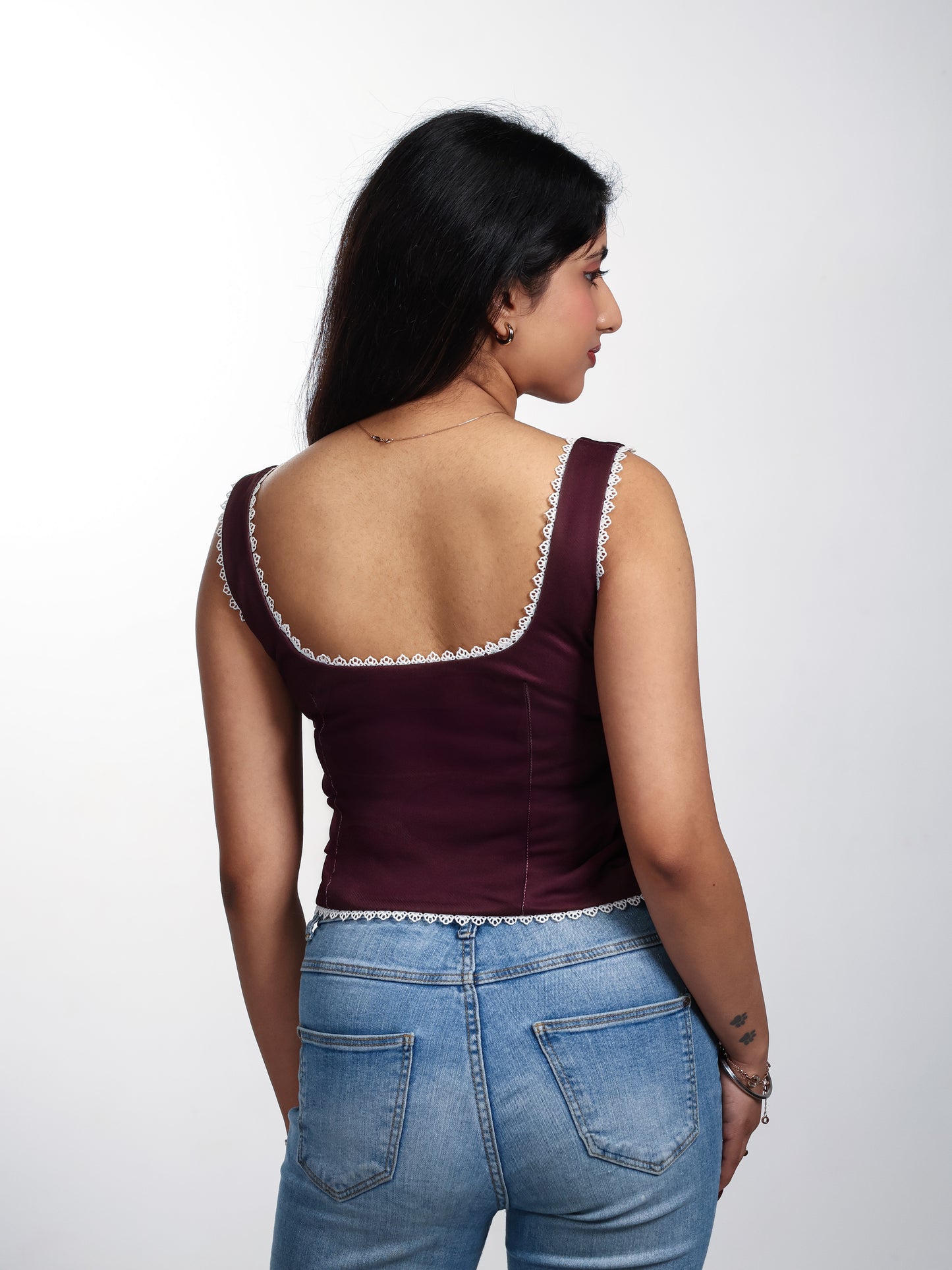 corset top Back sleeveless top, cottage core