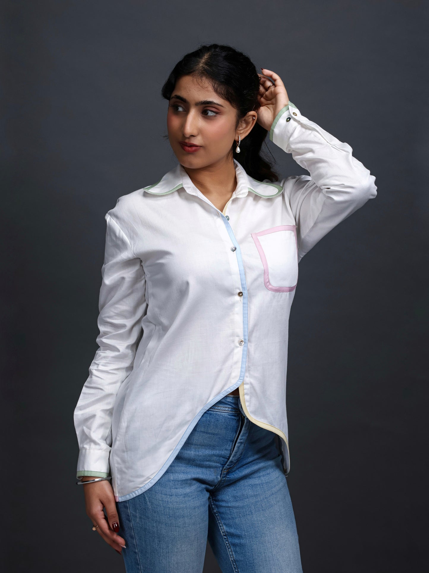 White shirt women, white formal shirt for women, white shirt for women, front image