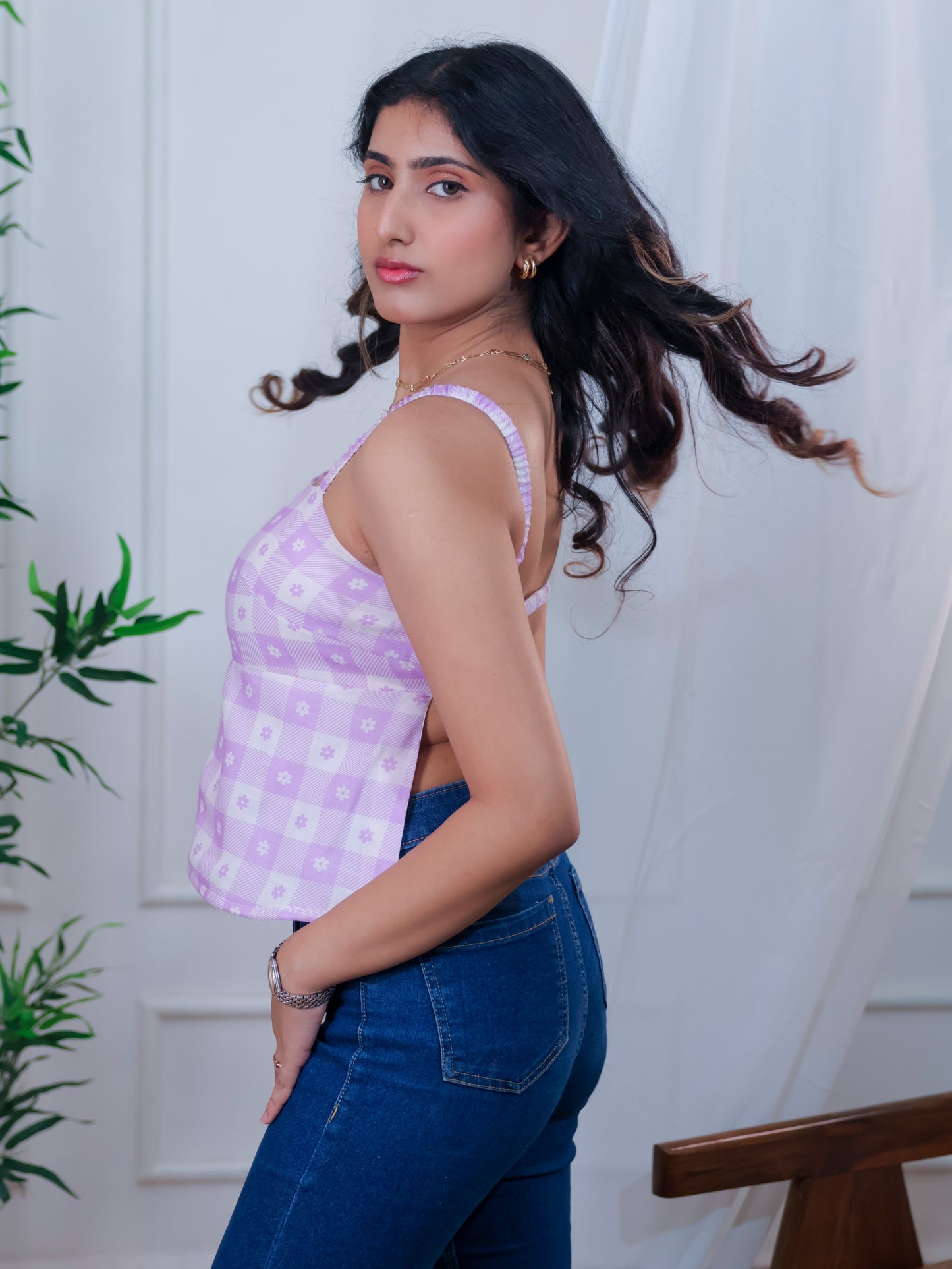 Backless top, Gingham top, Back Photo