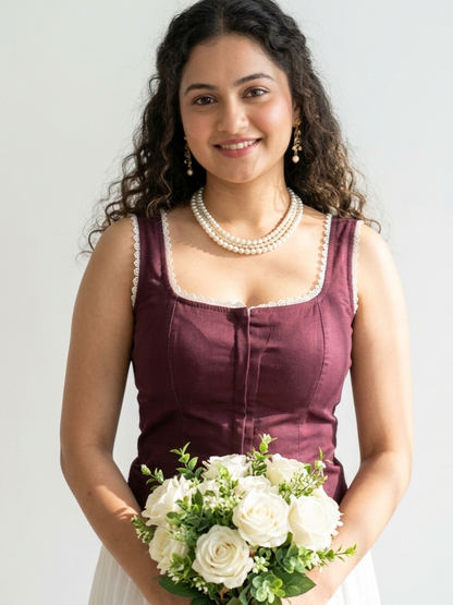 Clara Lace Trim Corset Top
