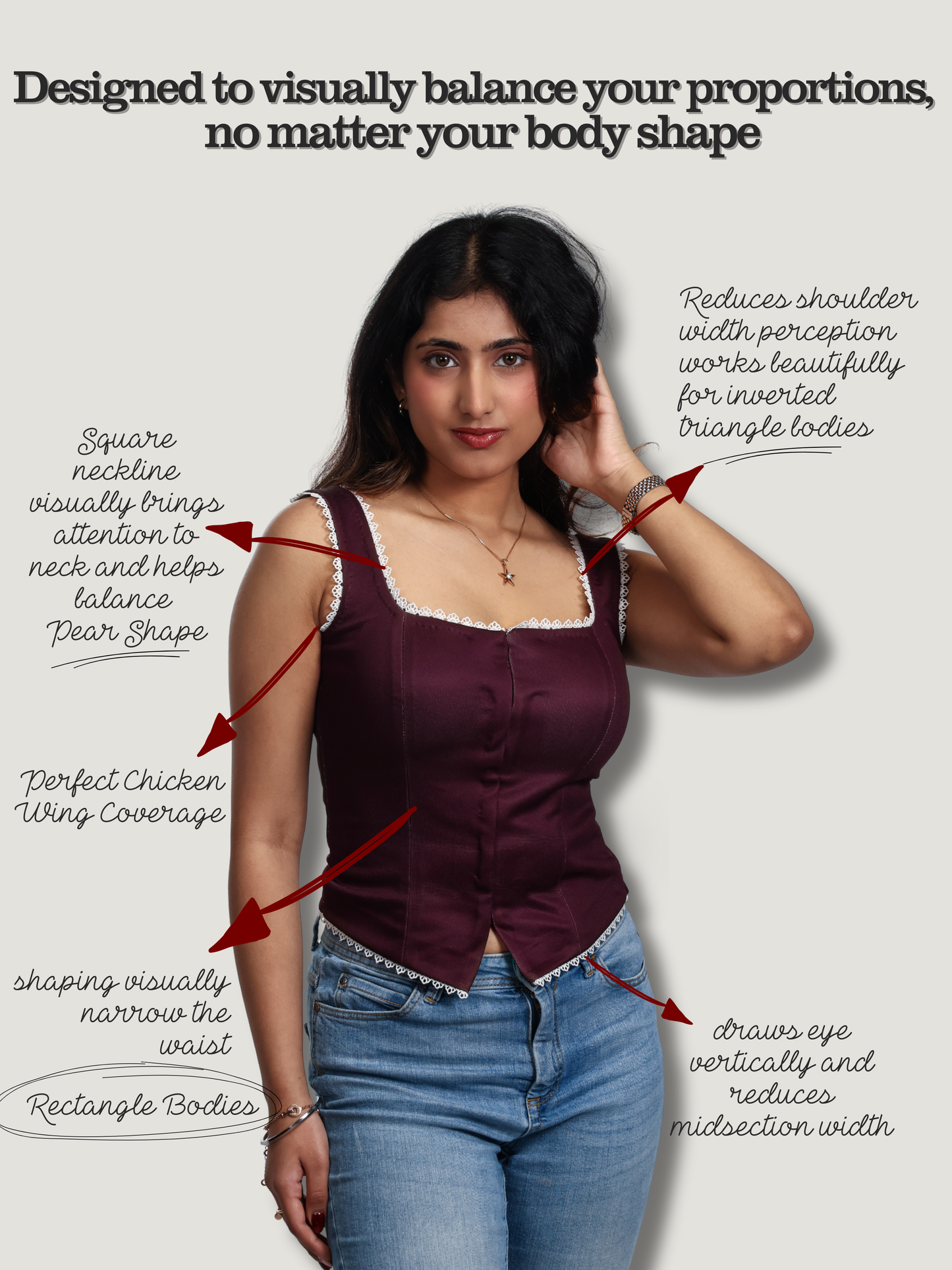 Clara Lace Trim Corset Top