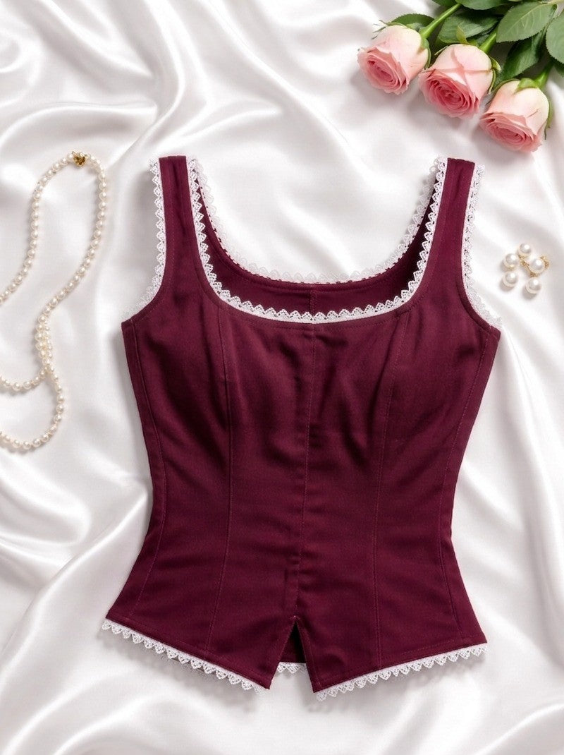 Clara Lace Trim Corset Top
