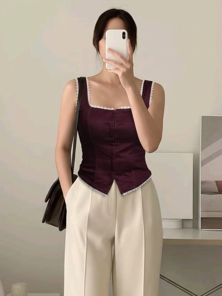 Clara Lace Trim Corset Top