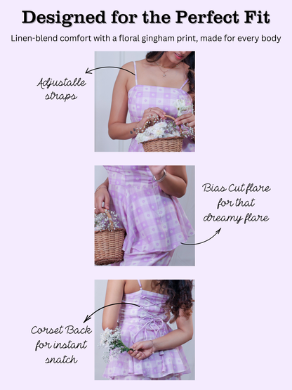 Pretty Petal Gingham Corset Top