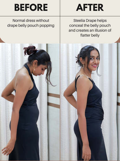 Steelia Black Draped Maxi Dress