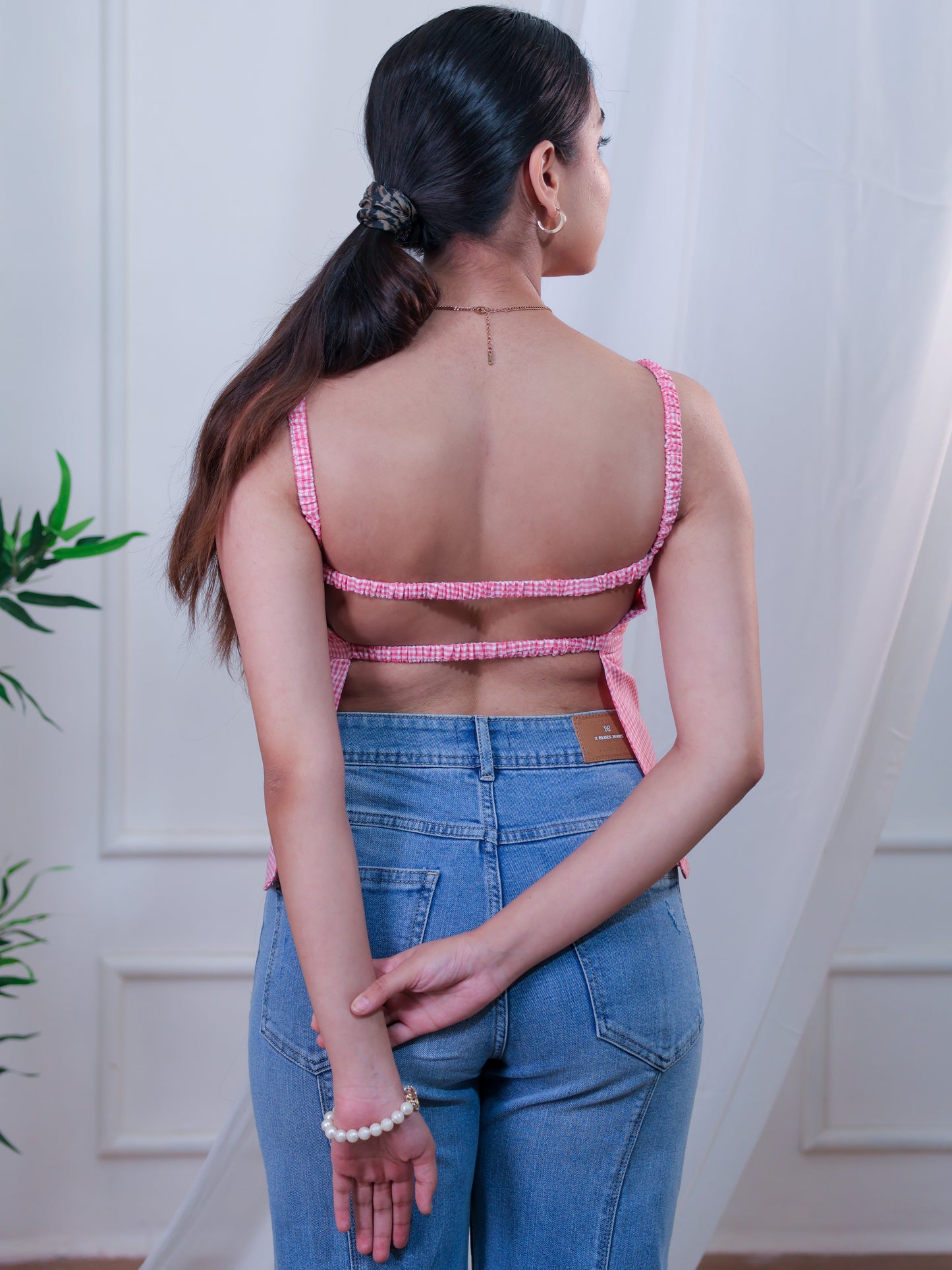Backless top, Gingham top, Back Photo